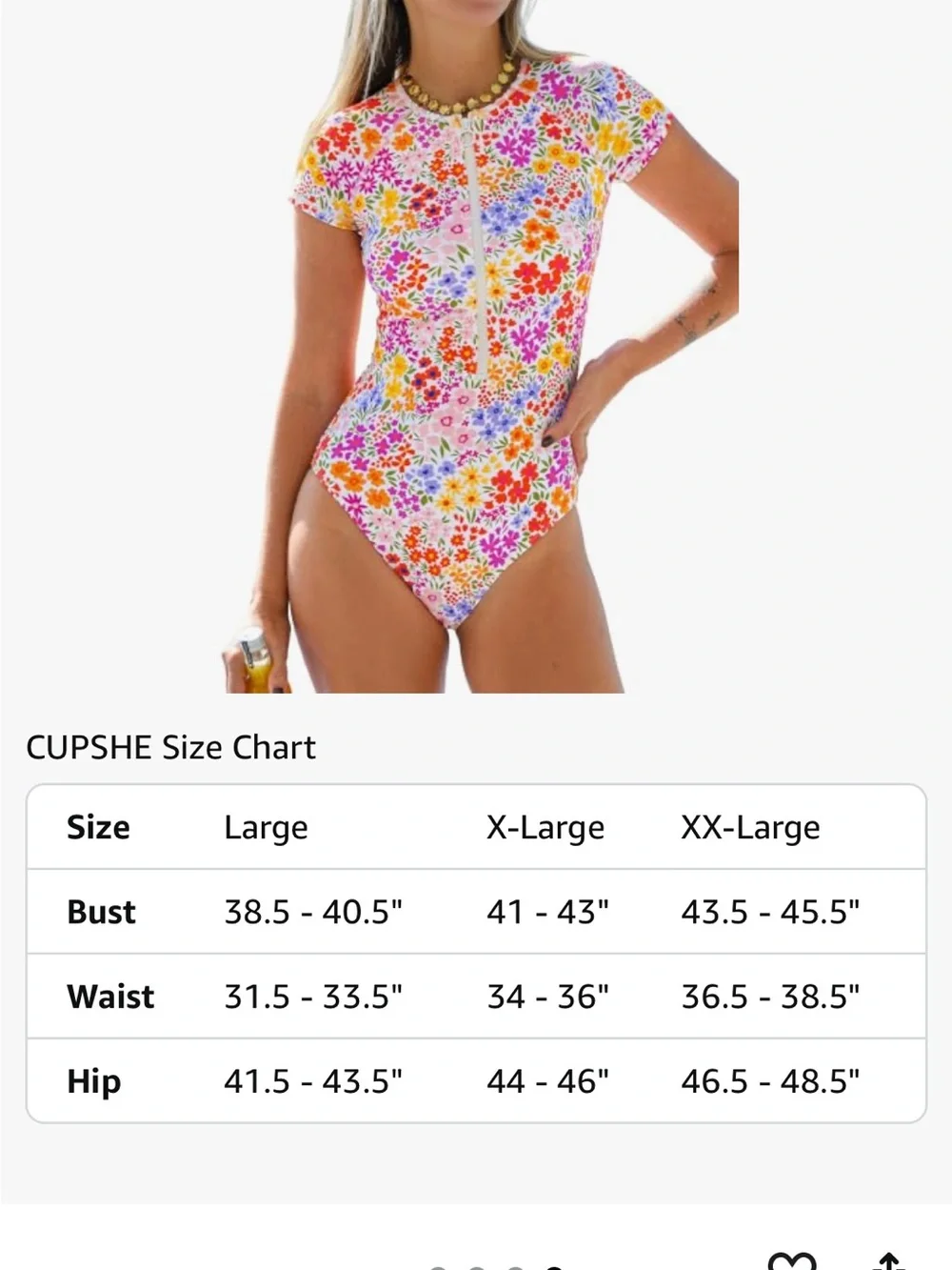 Floral Zip-Front One-Piece Swimsuit — Multicolor